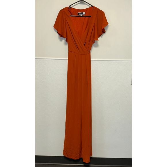 Celebrate DB Studio Burnt Orange Size 4 Women’s Wedding Formal Wrap Dress - Picture 8 of 16